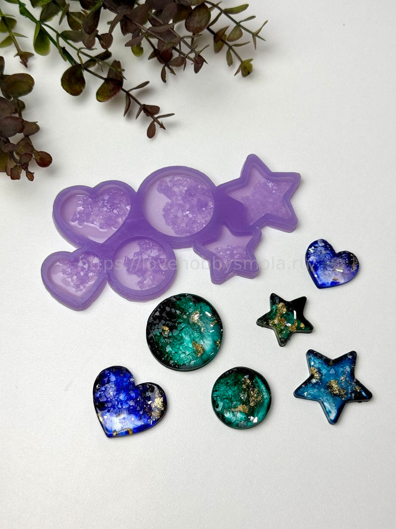 AC24 epoxy resin mold in circle, star, heart shape – image 4