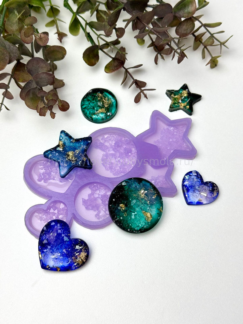 AC24 epoxy resin mold in circle, star, heart shape – image 3