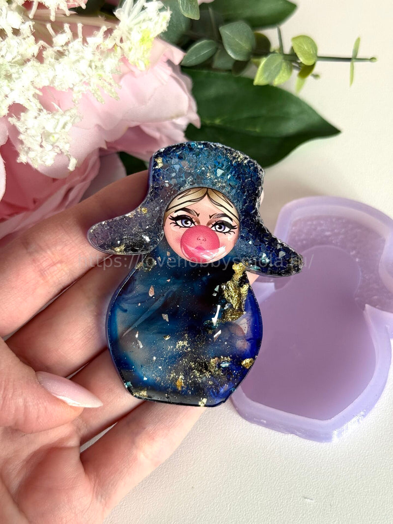 B44 Mold for resin Matryoshka with earflaps – image 2