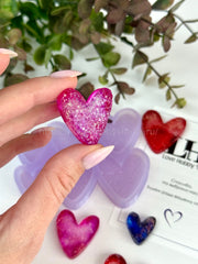 B49 Heart shaped resin mold crystal surface 6pcs – image 4