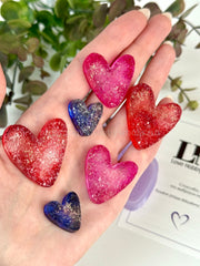B49 Heart shaped resin mold crystal surface 6pcs – image 3