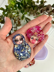 B19 mold brooch in the shape of Matryoshka and crystal kokoshnik – image 3