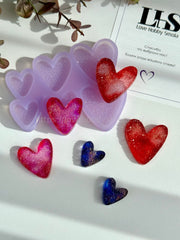 B49 Heart shaped resin mold crystal surface 6pcs – image 2