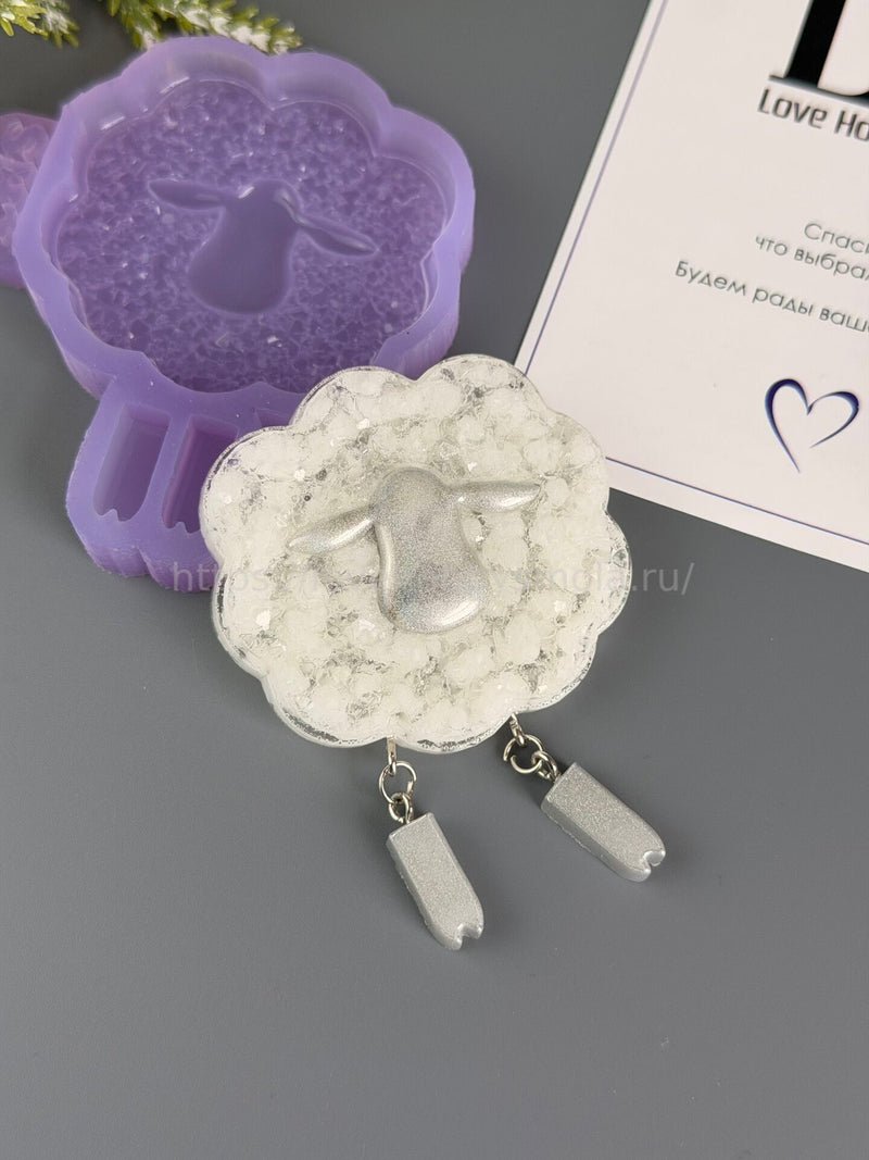 B73 Mold for keychains, brooches and jewelry Lamb with legs – image 7
