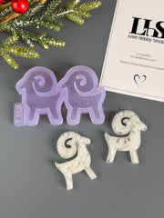B72 Mold for keychains, brooches and jewelry Goats 2 pcs – image 4