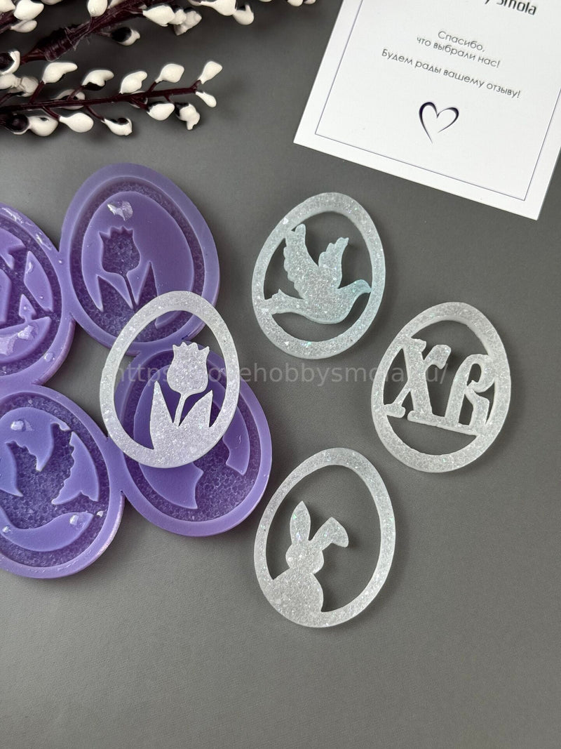 X06 Silicone Mold in the shape of an Easter tag – image 2