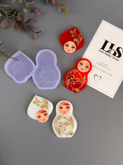 B85 Silicone mold Matryoshka and kokoshnik monogram – image 3