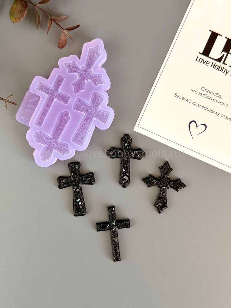 B87 Mold for keychains, brooches and decorations Crosses – image 3