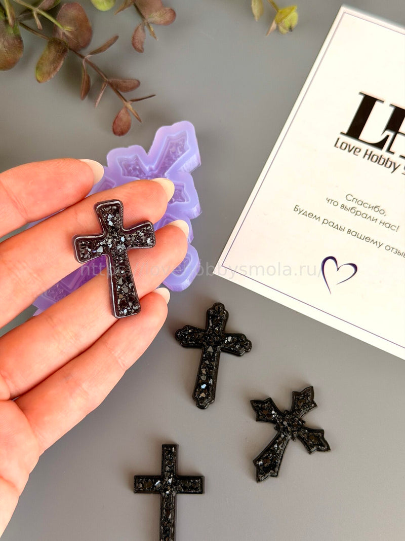 B87 Mold for keychains, brooches and decorations Crosses – image 1