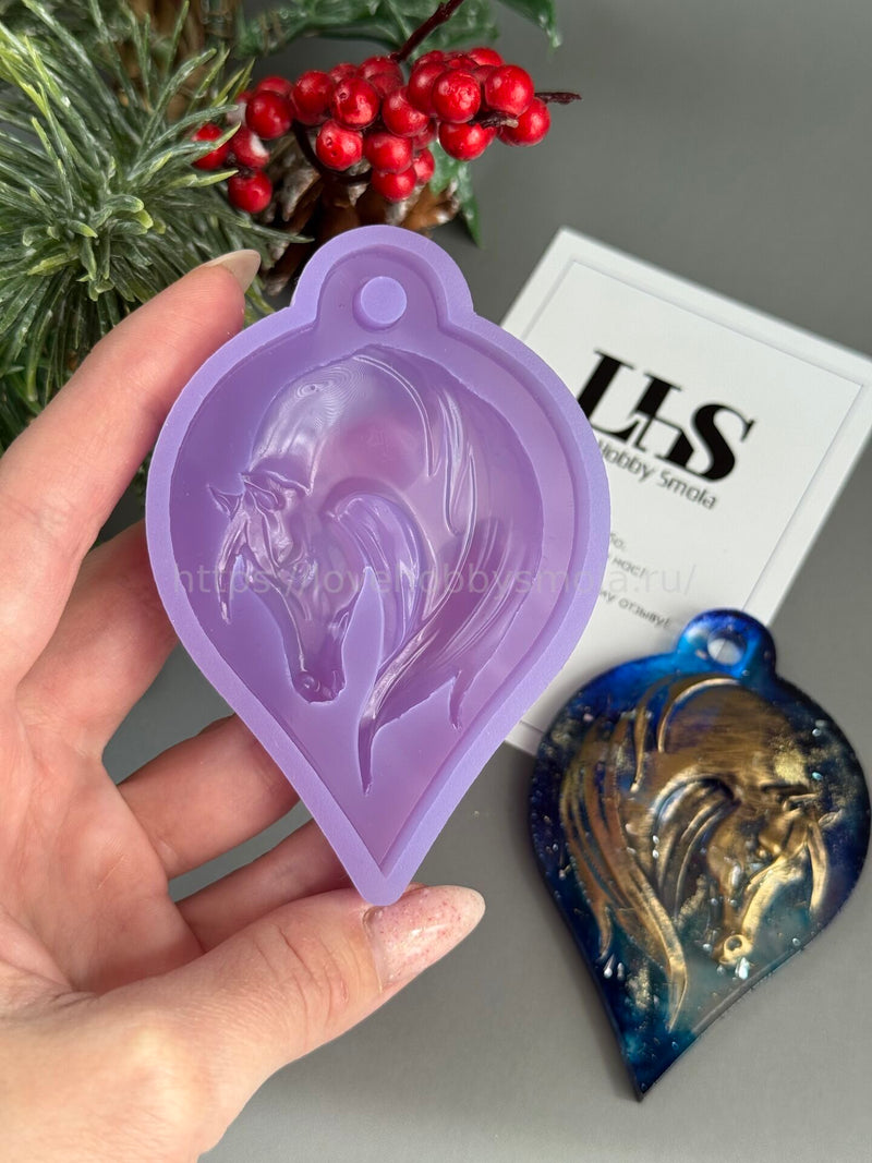 MC75 Silicone mold in the shape of a Horse in a drop 2026 – image 2