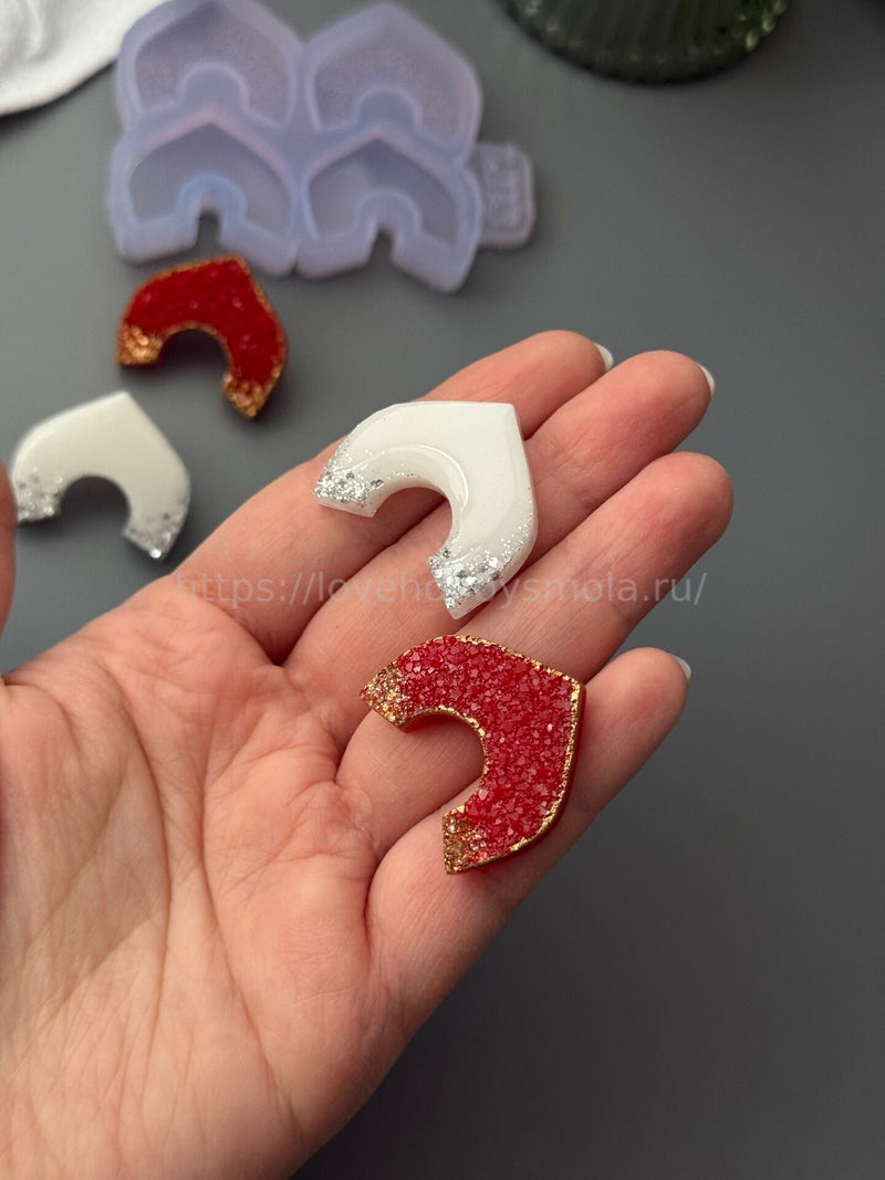 AC31 Mold for jewelry hairpins and earrings Kokoshniks 4 pcs – image 1