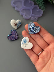 B62 Mold for keychains and brooches Heart set 4 pcs – image 4