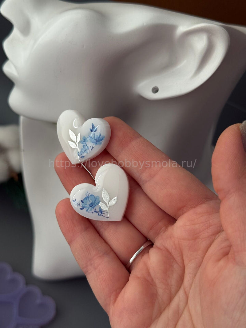 B62 Mold for keychains and brooches Heart set 4 pcs – image 3