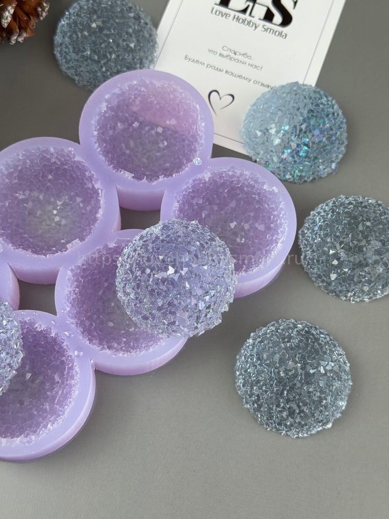 MC80 Silicone mold for resin in the shape of Hemispheres 6 pieces – image 8