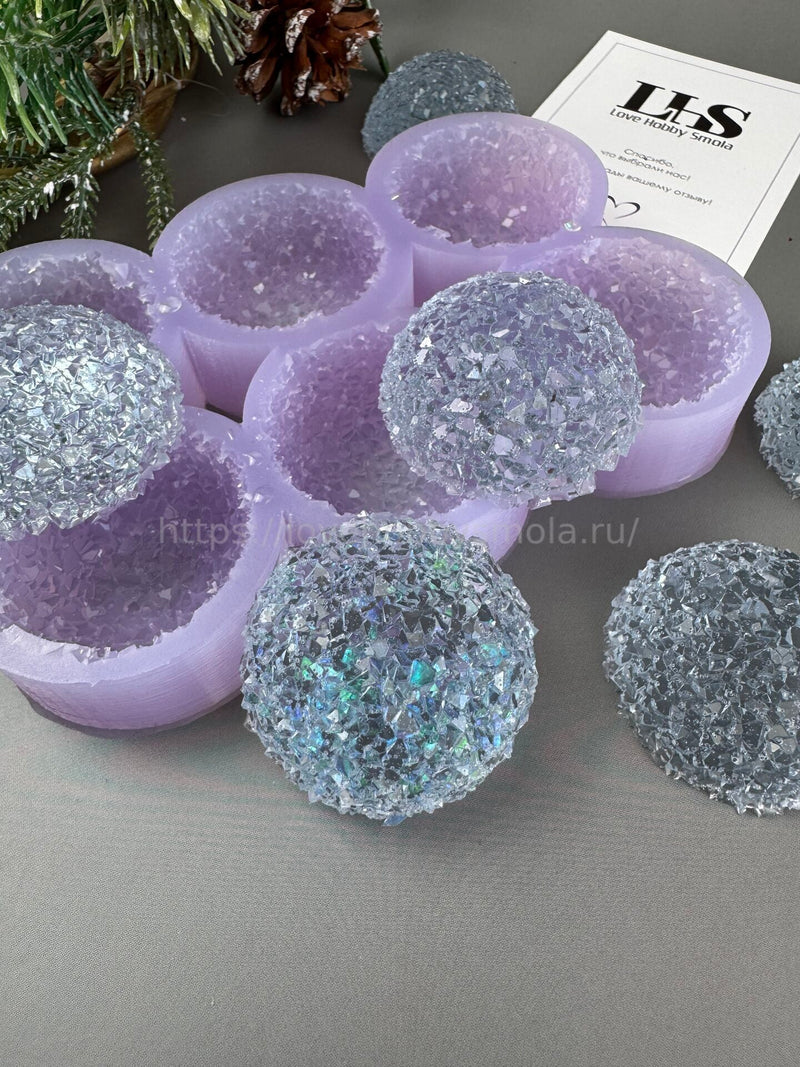 MC80 Silicone mold for resin in the shape of Hemispheres 6 pieces – image 6
