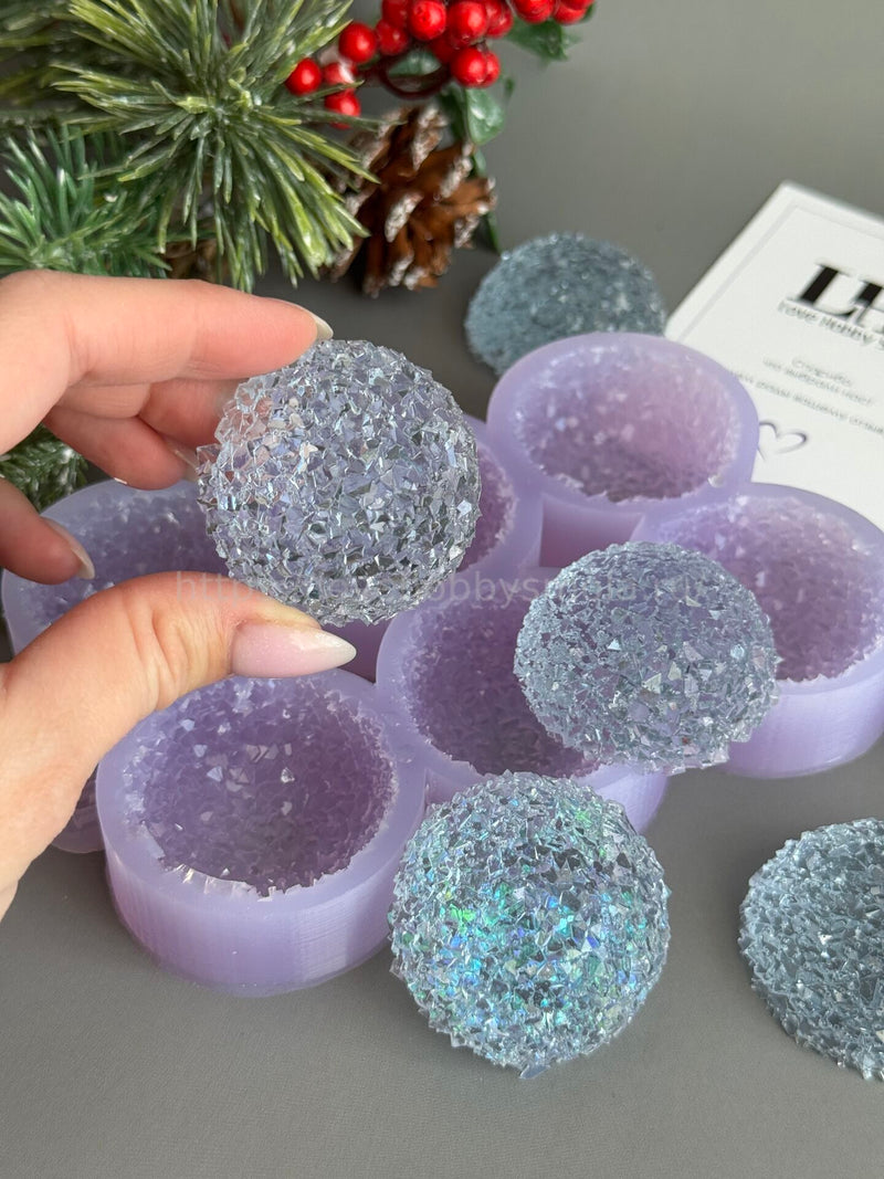 MC80 Silicone mold for resin in the shape of Hemispheres 6 pieces – image 3