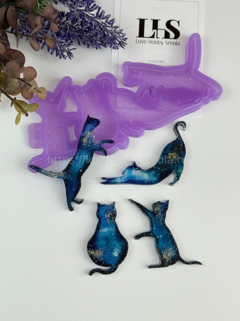 B55 Silicone mold for resin in the shape of a Cat LHS – image 2