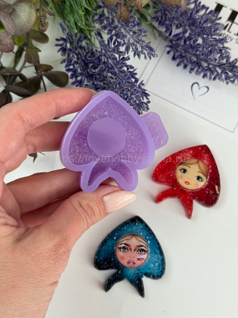 B54 Silicone mold for resin in the shape of a Girl in a headscarf – image 2