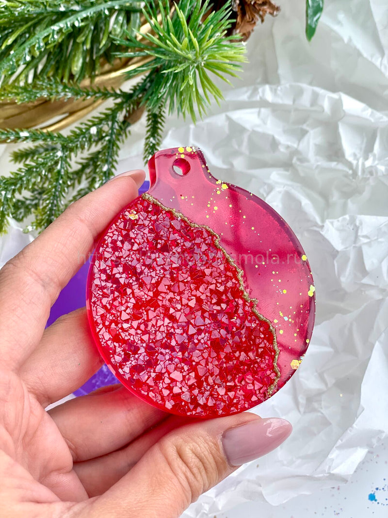 HN-02 Silicone mold in the shape of a New Year's ball for the Christmas tree – image 3