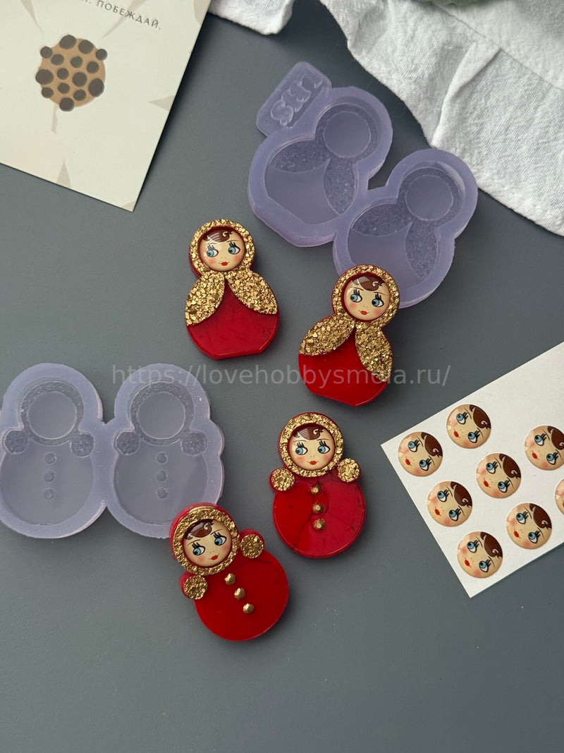 S312 Face cabochons set 12 pcs, 12 mm each – image 2