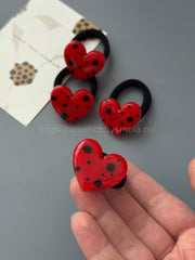 B62 Mold for keychains and brooches Heart set 4 pcs – image 2