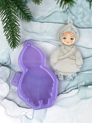 MC51 silicone mold in the form of a figurine - Baby in a scarf – image 2