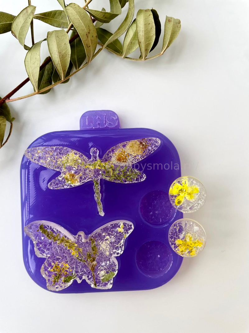 B16 Silicone mold for brooches and jewelry in the shape of a Dragonfly and a butterfly – image 3