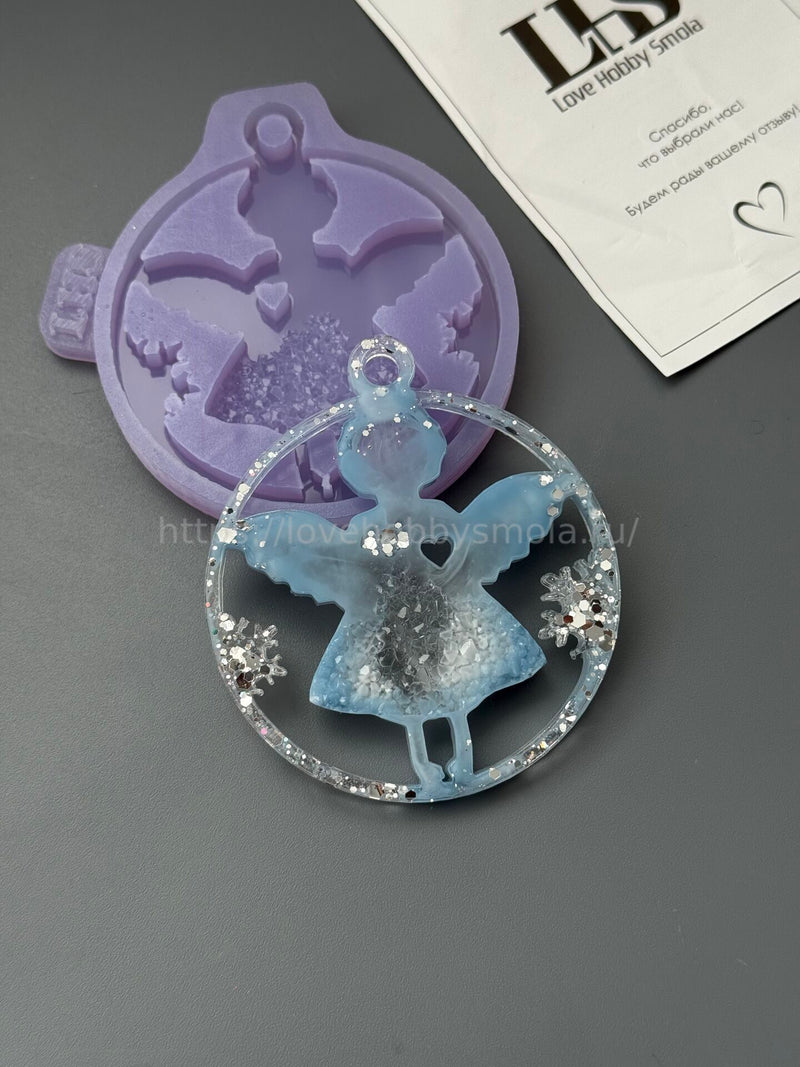 MC63 mold for epoxy resin in the shape of an angel in a ball Christmas toy – image 4