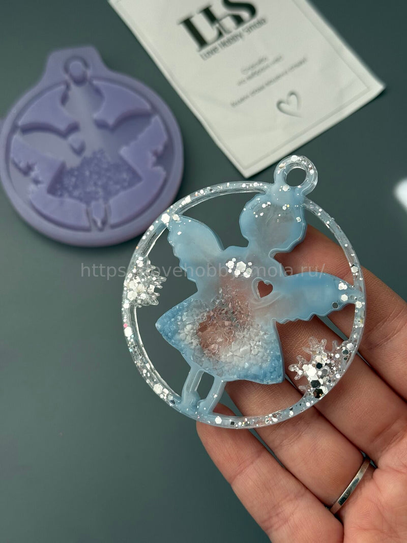 MC63 mold for epoxy resin in the shape of an angel in a ball Christmas toy – image 3
