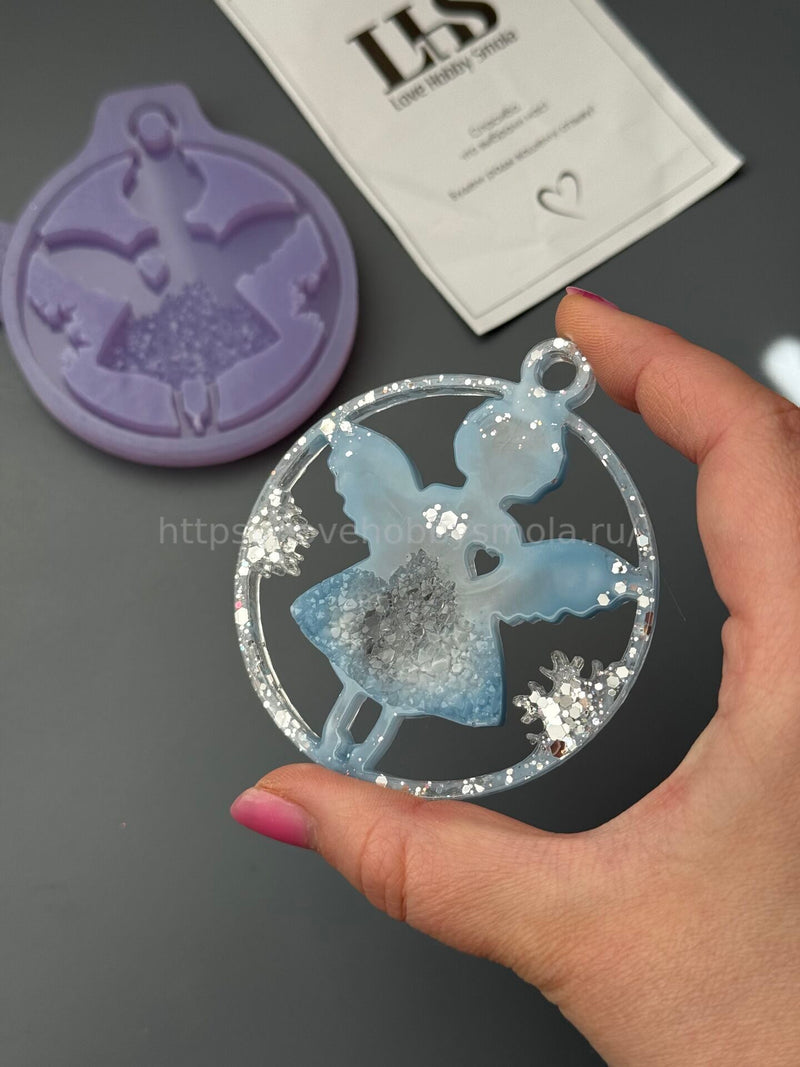 MC63 mold for epoxy resin in the shape of an angel in a ball Christmas toy – image 2