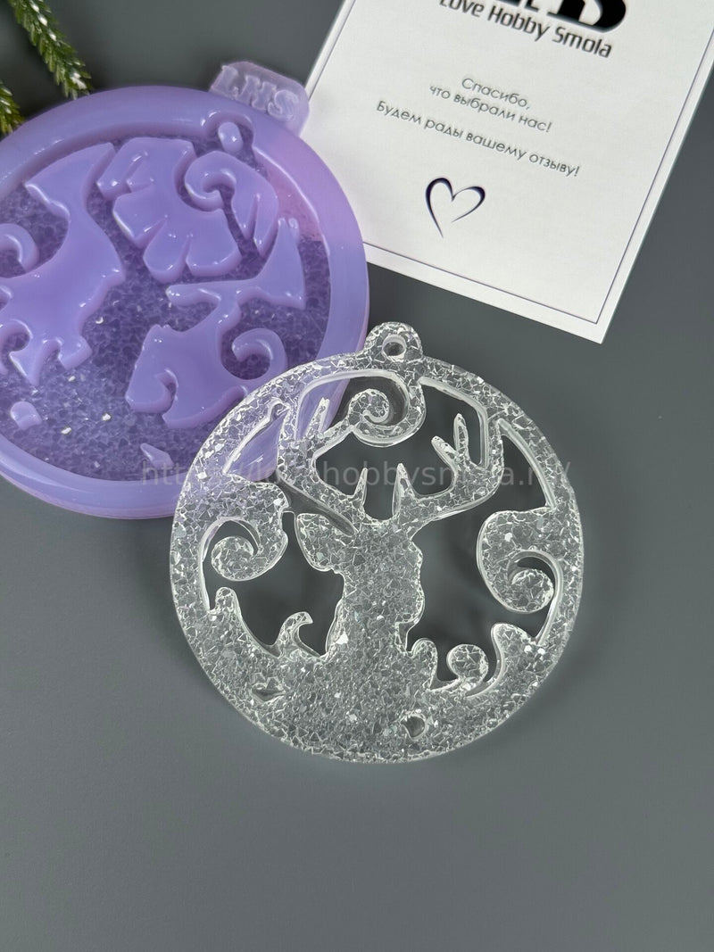 MC46 Silicone mold in the shape of a Deer in a ball – image 3
