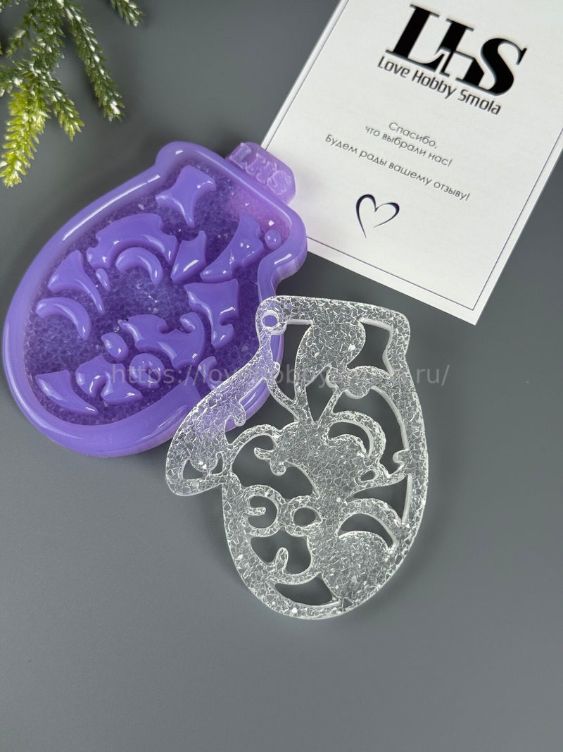 MC48 Silicone mold in the form of "Mitten with monograms" – image 4