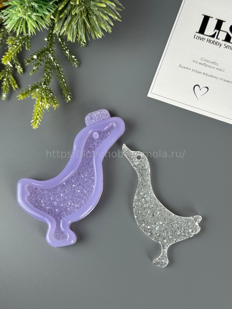 MC35 Silicone mold for Christmas tree decorations in the shape of a Goose – image 3