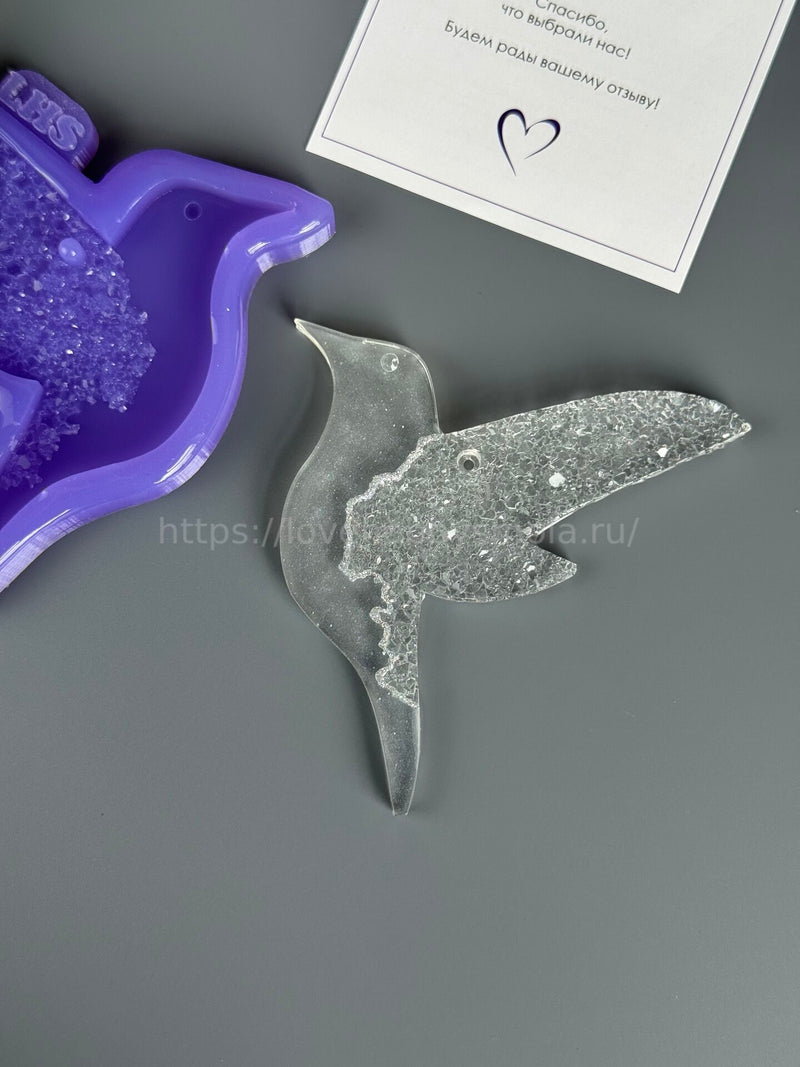 MC41 Silicone mold for Christmas decorations in the shape of "Hummingbird" – image 3