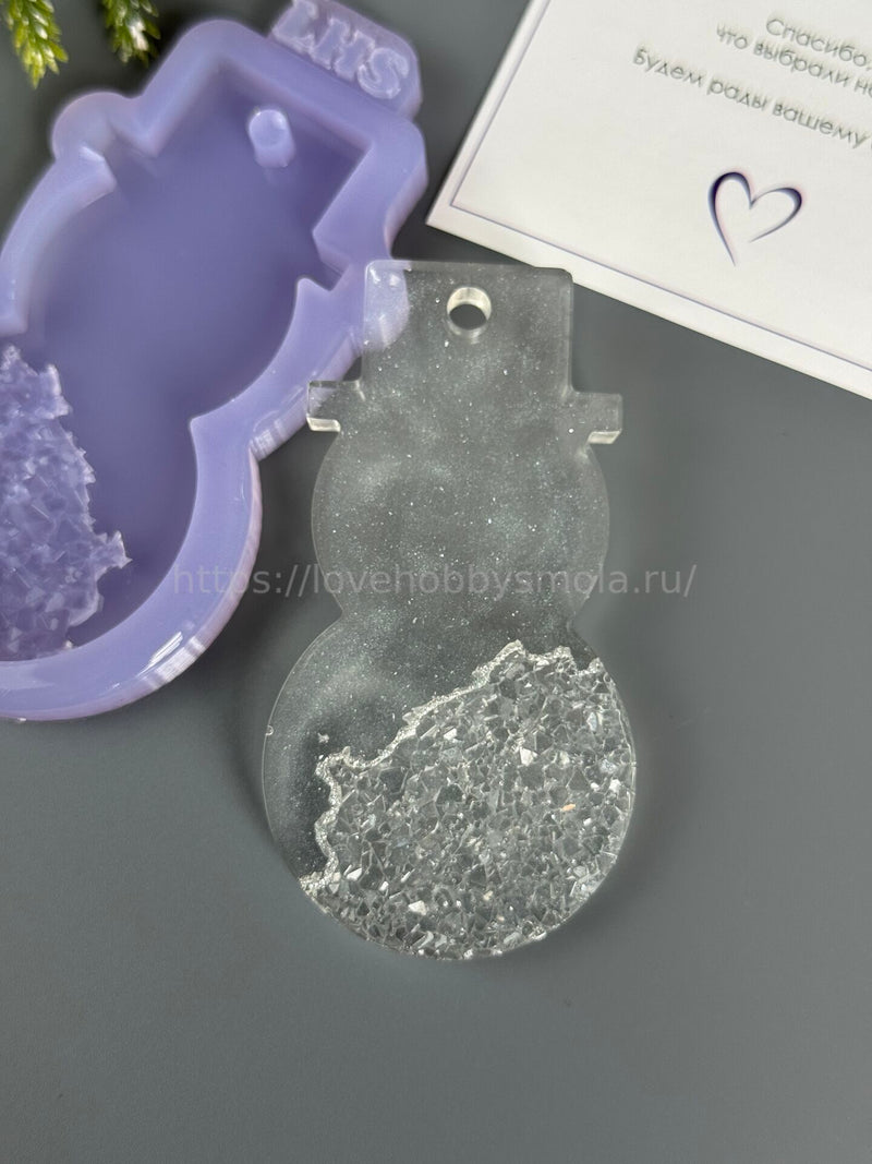 HN-06 Silicone mold in the shape of a Snowman Christmas tree toy – image 4