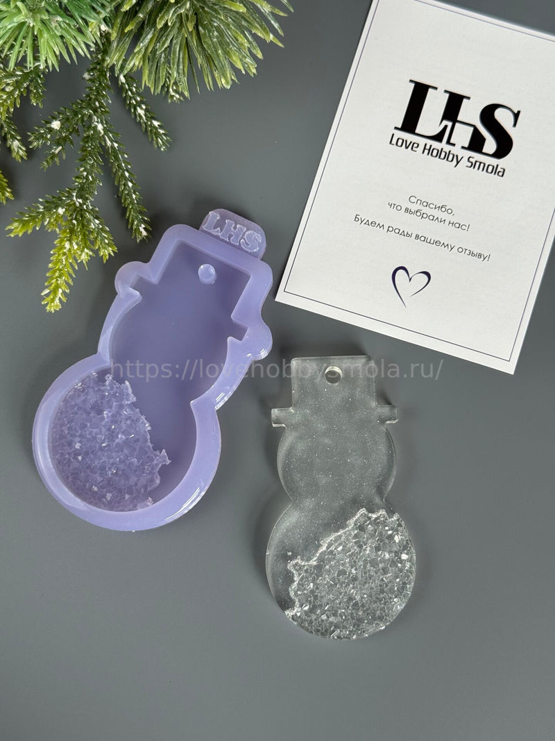 HN-06 Silicone mold in the shape of a Snowman Christmas tree toy – image 3