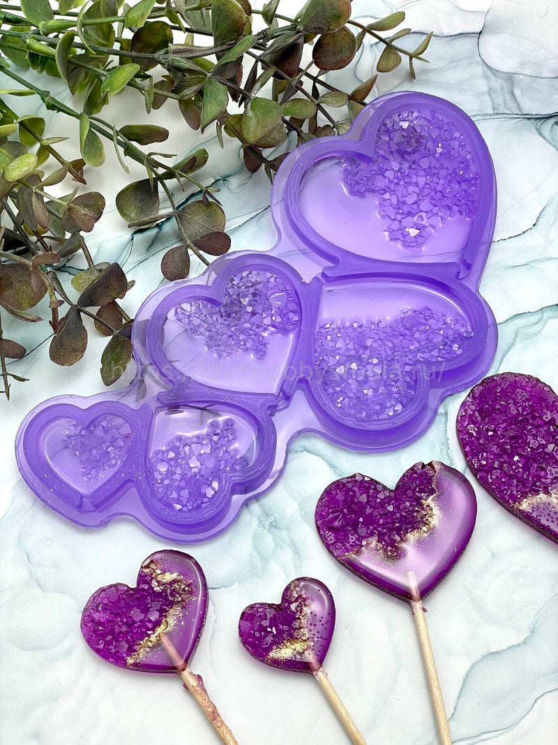 F11 confectionery mold for chocolate and heart-shaped candies 5 pcs – image 2