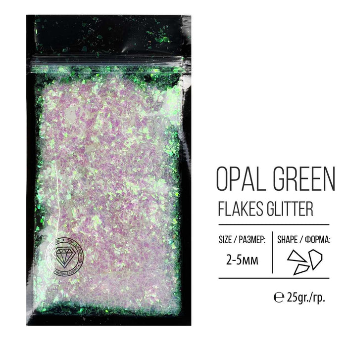 Glitter, FlakesGlitter Series, Opal Green, 25g