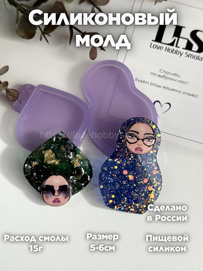 B24 mold in the form of "Matryoshka and glossy kokoshnik" – image 1