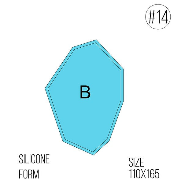 Modell #14 Silikonform "Kristall - B", 11*16,5cm