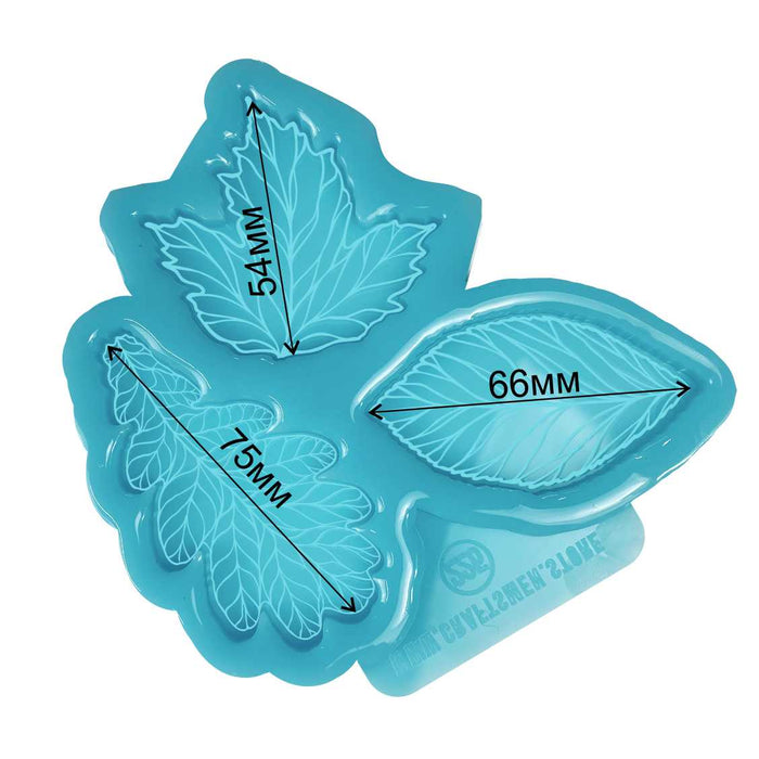 Model No. 225 Silicone mold for brooch Leaves 3in1