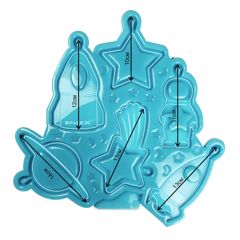 Model No. 245 Silicone mold 3D, Set of Christmas toys "Cosmos", 6in1