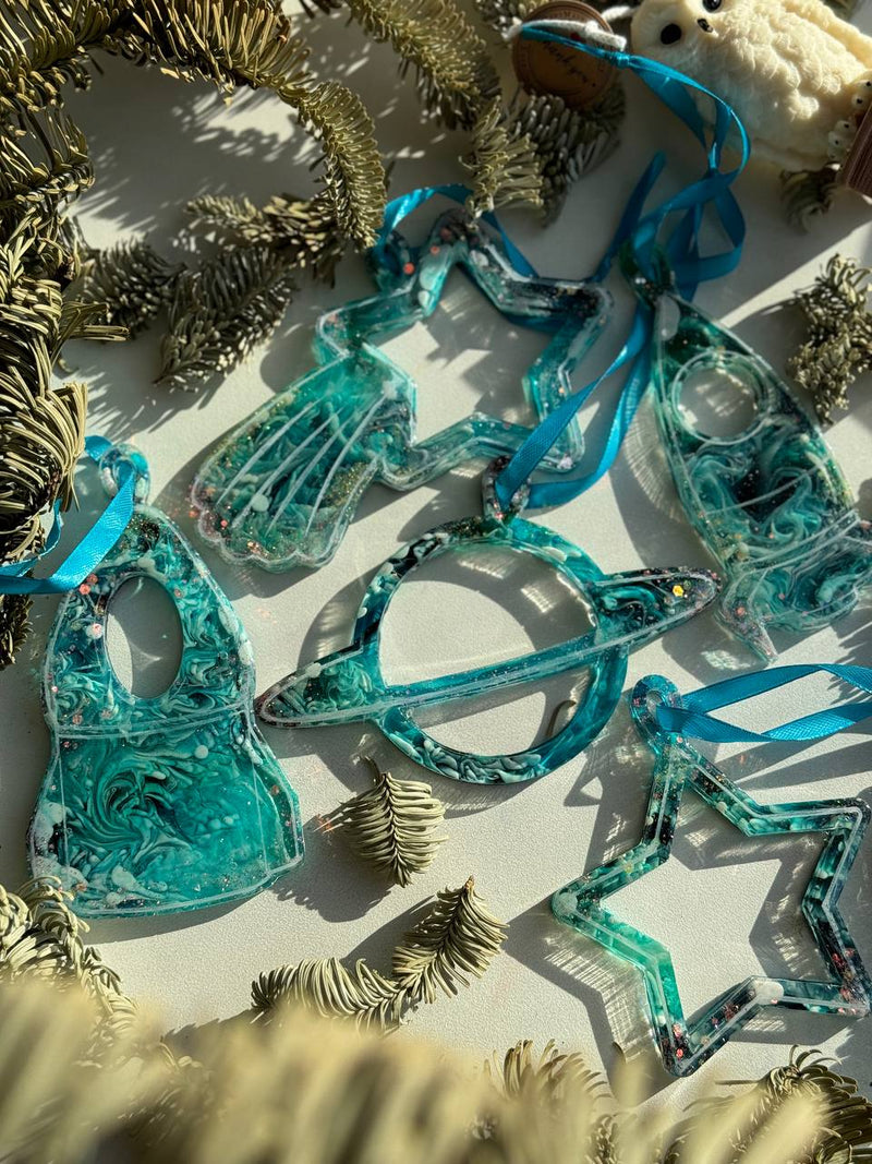 Model No. 245 Silicone mold 3D, Set of Christmas toys "Cosmos", 6in1