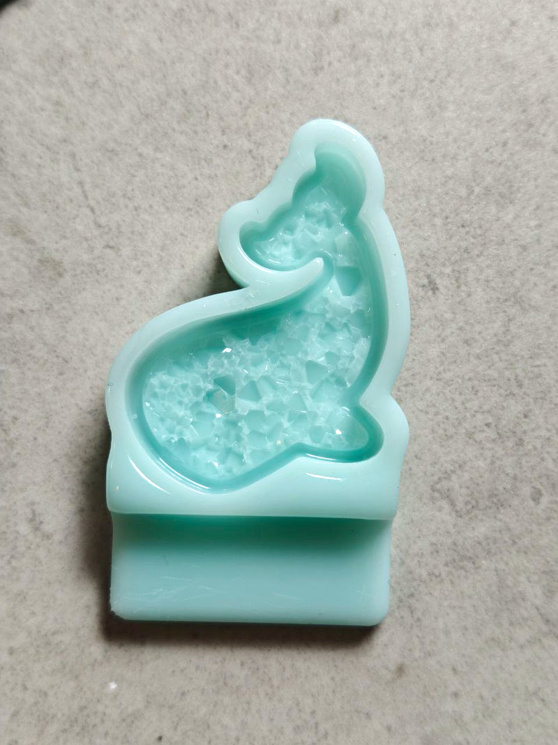 Crystal silicone mold for brooch “Whale”