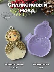 MC86 Mold for New Year's toys Matryoshka in a scarf – image 1