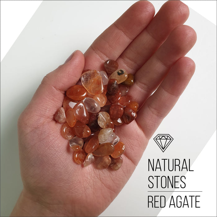 Red Agate, natural stones, 5-7mm / 30gr.