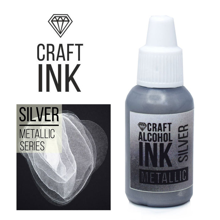 Craft Alcohol INK Metallic Series, Silver, 15ml