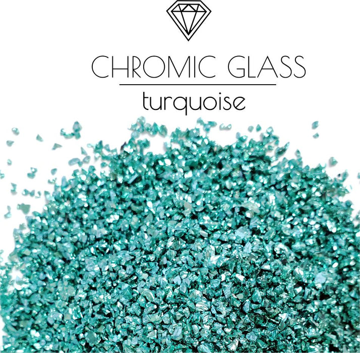 Glass crumb Chromic Glass, Turquoise, 100g