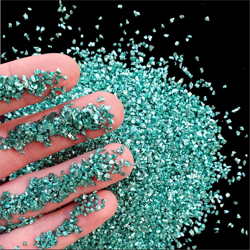 Glass crumb Chromic Glass, Turquoise, 100g