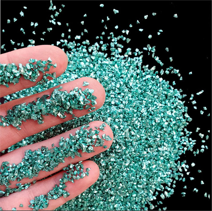 Glass crumb Chromic Glass, Turquoise, 100g